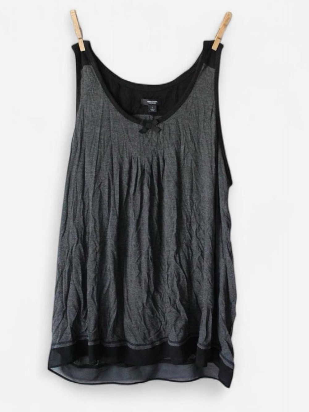 Vera Wang black babydoll lingerie tank‎ top coquette ribbon dollette whimsigoth
